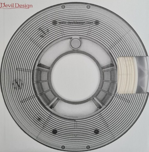 Biały pastelowy filament PLA Devil Design 1,75 mm, 0,33 kg 