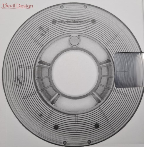 Szary filament PLA Devil Design 1,75 mm, 0,33 kg