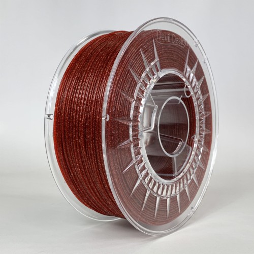 Czerwony galaktyczny (skrzący się)  filament PLA Devil Design 1,75 mm, 1 kg