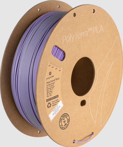Purpurowo-szary matowy filament Polymaker dual PolyTerra Foggy Purple PLA  1,75 mm, 1 kg 