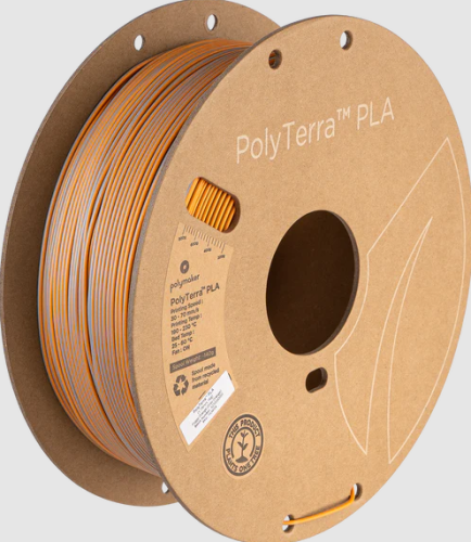 Pomarańczwo-szary matowy filament Polymaker dual PolyTerra Foggy Orange PLA  1,75 mm, 1 kg 