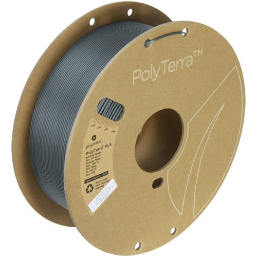 Szary matowy filament Polymaker PolyTerra PLA  1,75 mm, 1 kg