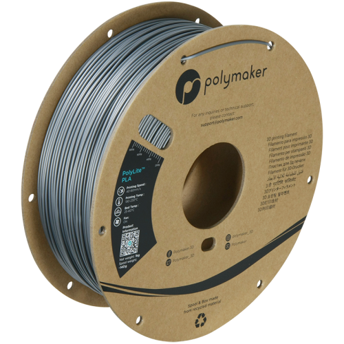 Stalowy szary filament Polymaker PolyLite PLA  1,75 mm, 1 kg 