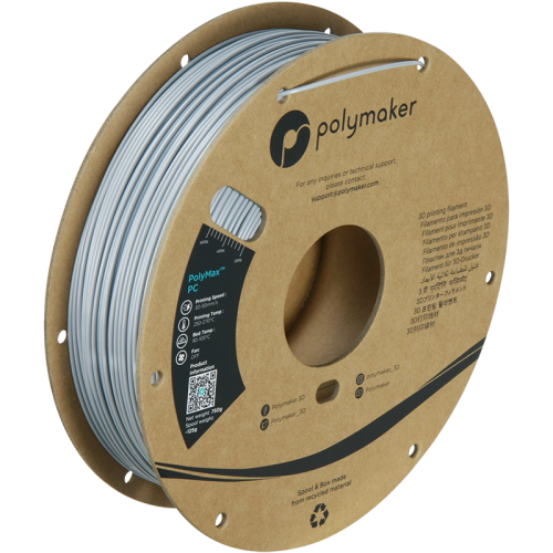 Szary filament Polymaker PolyMax PC  (Poliwęglan) 1,75 mm 0,75 kg