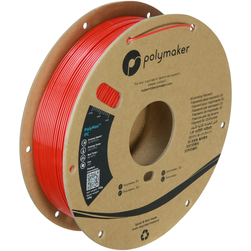 Czerwony filament Polymaker PolyMax PC  (Poliwęglan) 1,75 mm 0,75 kg 