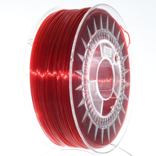 Filament PETG Devil Design 1,75 mm transparentny rubinowy, 1 kg 